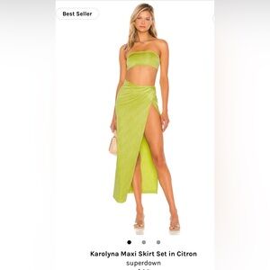 Karolyna Maxi Skirt Set in Citron by Superdown